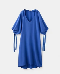 Mango Women's Puffed-Sleeve Silk Nightgown