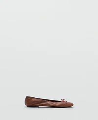 Mango Women's Bow Perforated Ballet Flats