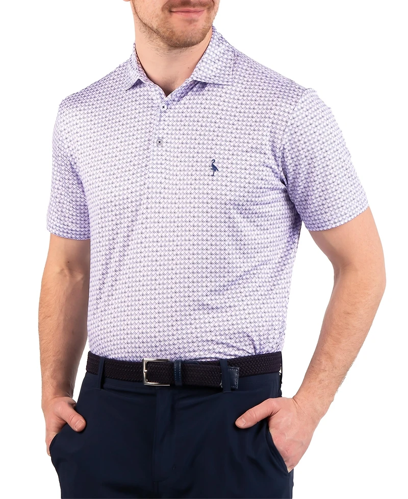 Tailorbyrd Men's Nested Diamond Printed Performance Polo