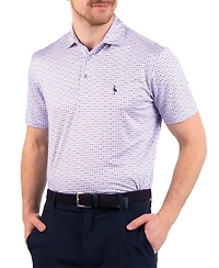 Tailorbyrd Men's Nested Diamond Printed Performance Polo