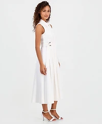 Anne Klein Women's Buckled-Waist Midi Dress