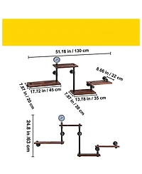 Sugift 4 Tier Industrial Pipe Shelving Rustic Floating Wall Mount Shelf