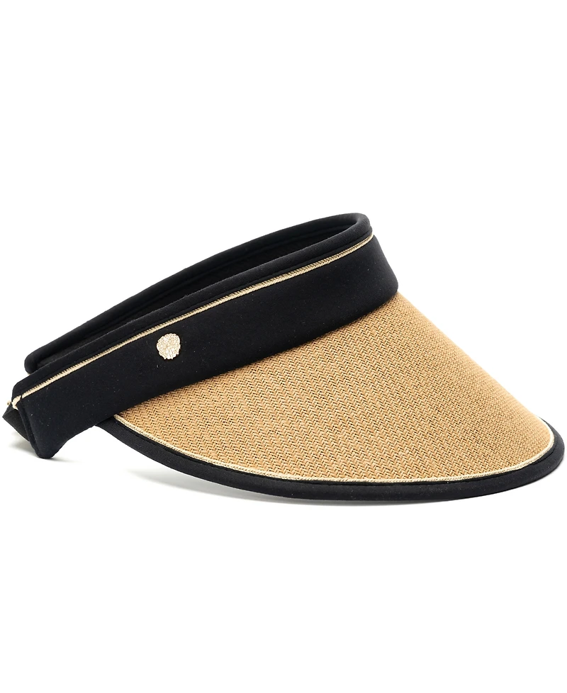 Vince Camuto Rollup Tweed Straw Visor Hat