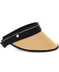 Vince Camuto Rollup Tweed Straw Visor Hat
