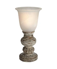 360 Lighting Florencia High Small Traditional Console Accent Table Lamp Brown Wood Finish Single Living Room Bedroom