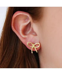 The Lovery Loopy Bow Stud Earrings 14K Gold-Plated Sterling Silver