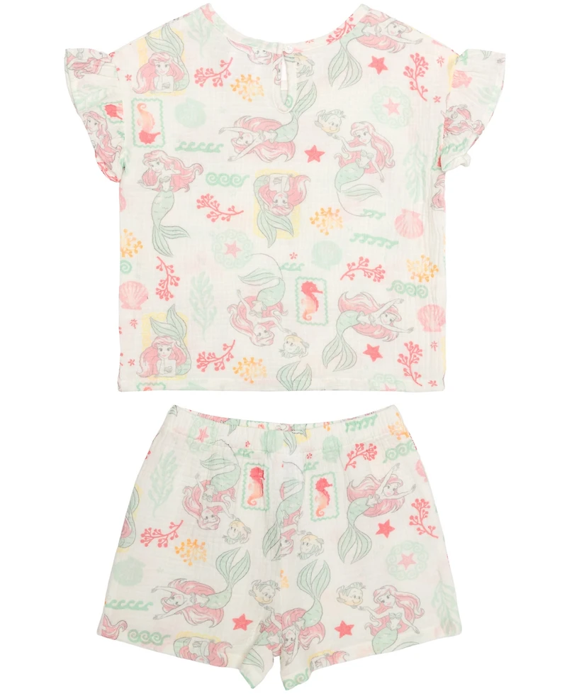 Disney Girls' 2T-6X Printed T-Shirt and Shorts, 2-Piece Set