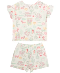 Disney Girls' 2T-6X Printed T-Shirt and Shorts, 2-Piece Set