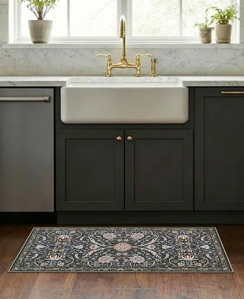 Hunter Abrabella Washable Non-Slip Printed Chenille Accent Rug