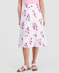 Style & Co Petite Cotton Floral-Embroidered Midi Skirt, Macy's Exclusive