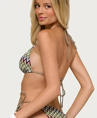 Edikted Women's Alayna Zigzag Triangle Bikini Top