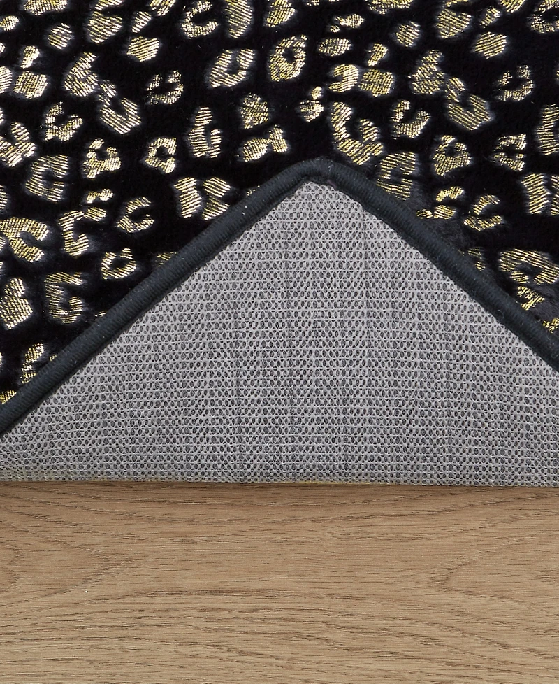 Juicy Couture Metallic Leopard Foil Print Shaped Heart Rug, 36" x