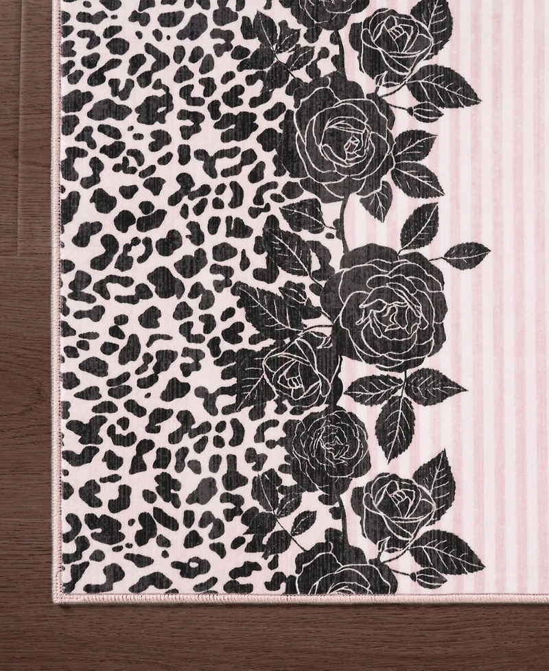 Juicy Couture Lacey Leopard Finely Soft Washable Runner Rug, 24" x 72"