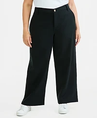 Style & Co Plus High-Rise Dobby Wide-Leg Pants, Macy's Exclusive