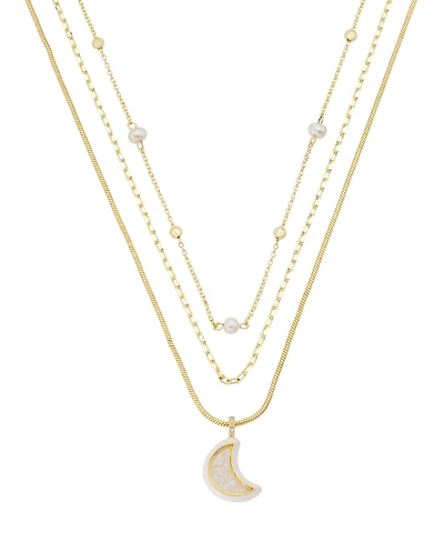 Unwritten Cubic Zirconia Moon Shaker Pendant Trio Necklace Set