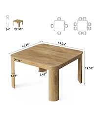 Tribesigns Square Dining Table with Rounded Corners, Modern 47" Kitchen Table for 4 People, Space Saving Dining Room Table (Only Table)