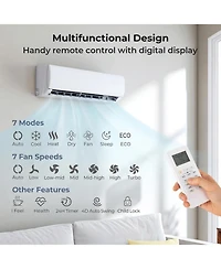 Vebreda 11500 Btu 208 230V Mini Split Air Conditioner and Heater Pump System