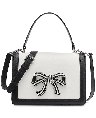 Karl Lagerfeld Paris Simone Leather Small Satchel Handbag