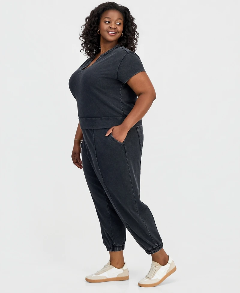 And Now This Trendy Plus French Terry Balloon Jogger Pants