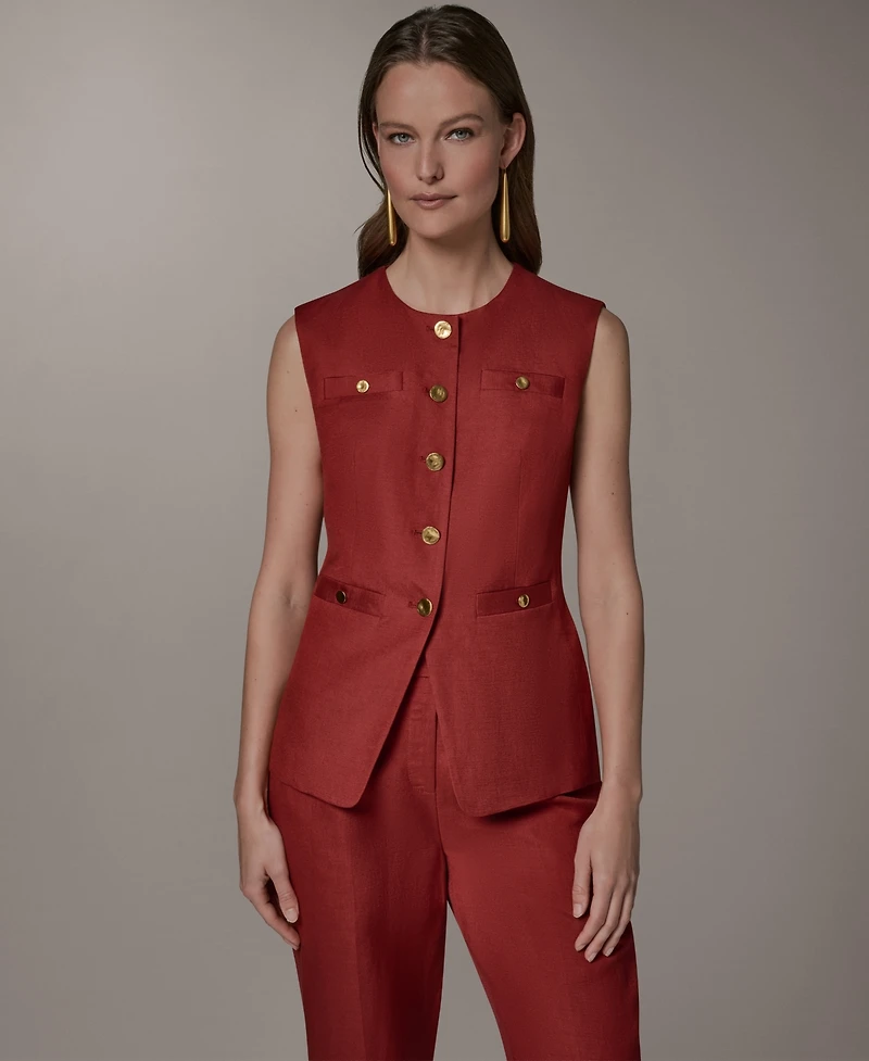 Donna Karan New York Women's Crewneck Sleeveless Vest