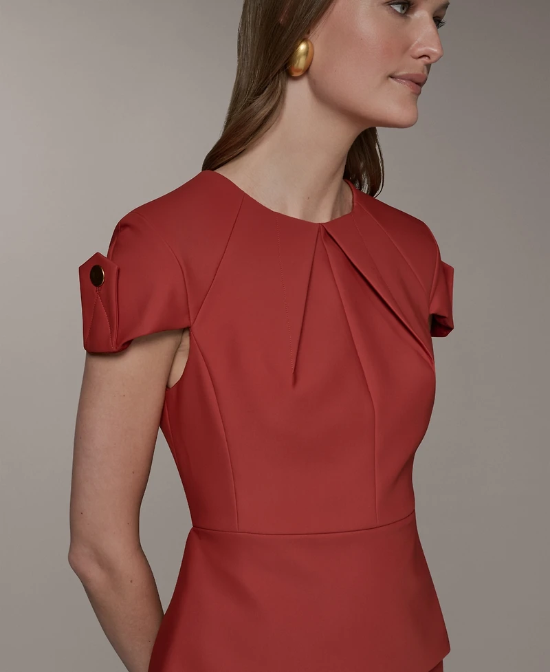 Donna Karan New York Women's Crewneck Peplum Top
