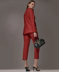 Donna Karan New York Womens Collarless Blazer Mid Rise Slim Pants