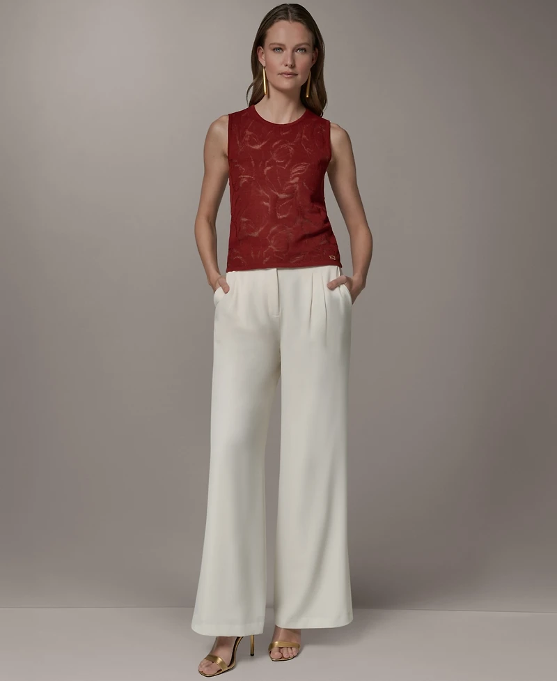 Donna Karan New York Women's Sleeveless Sheer Sweater
