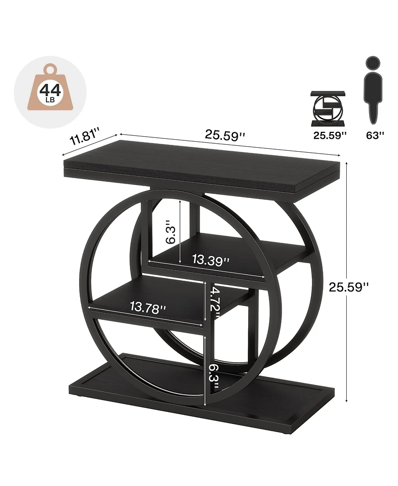 Tribesigns End Table Set of 2, 4-Tier Narrow Side Table, Wood Small Sofa Side Table, Industrial Bedside Table for Bedroom