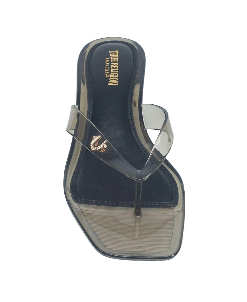 True Religion Womens Jelly Thong Strap Heel