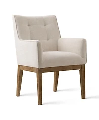 Maison Boucle Upholstered Dining Arm Chairs Set of 2, High Back, Solid Wood
