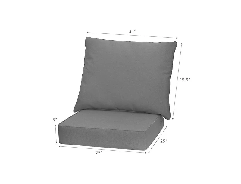 Slickblue Deep Seat Chair Cushion Pads Set with Rope Belts for Indoor and Outdoor