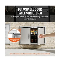 Sugift Bbq Access Door 30W x 21H in Double Outdoor Kitchen Stainless Steel