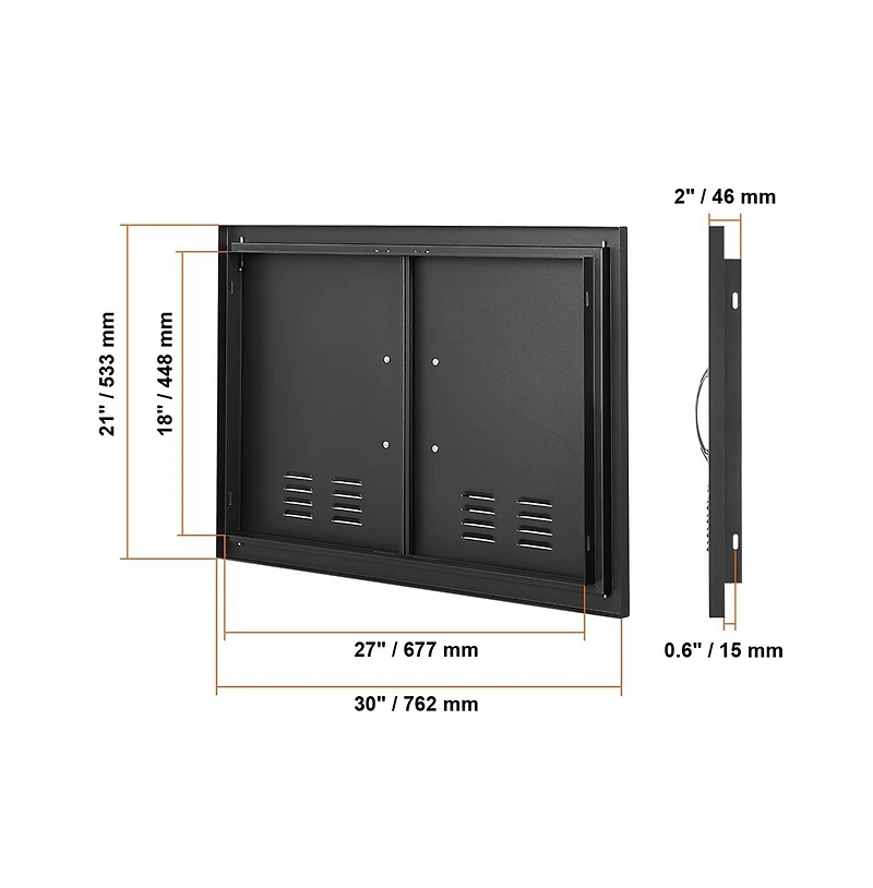 Sugift Bbq Access Door 30W x 21H in Double Cold Plate Flush Mount Outdoor
