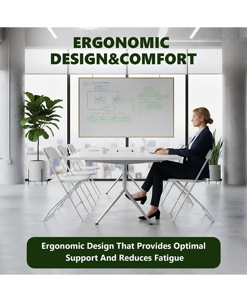 Folding Chair Pack,White plastic Folding Chairs,for Indoor and Outdoor Events,350-lb Capacity Heavy Duty Folding Chairs