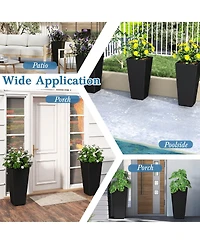 Sugift Set of 2 Tall Flower Pot with Open-ended Base