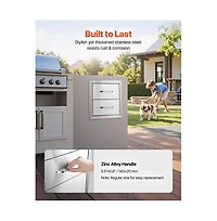 Sugift Outdoor Kitchen Drawers 14W x 14.4H x 23D in Double Bbq Stainless
