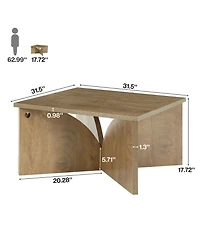 Tribesigns Square Coffee Table for Living Room, 31.5-Inch Farmhouse Accent Center Cocktail Tea Table