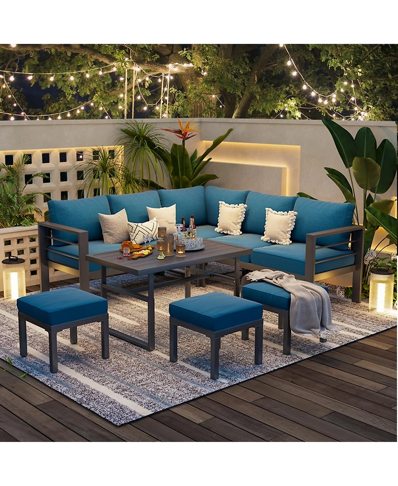 Aecojoy Aluminum Patio Furniture Set with Table and Chair