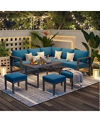 Aecojoy Aluminum Patio Furniture Set with Table and Chair