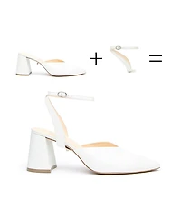 Alterre Women's White Marilyn Customizable Bridal V Mules