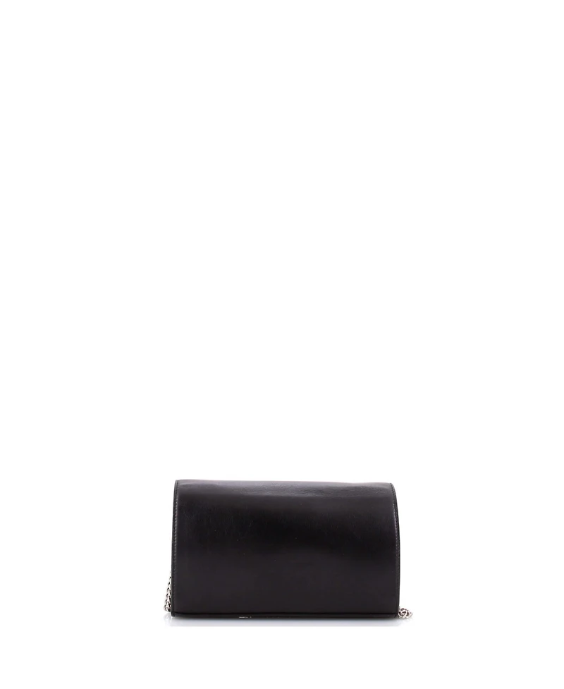 Pre-Owned Saint Laurent Classic Monogram Wallet on Chain Studded Leather