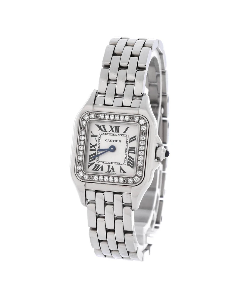 Pre-Owned Cartier Panthere de Cartier Quartz Watch in Stainless Steel with Diamond Bezel 22mm