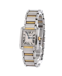 Pre-Owned Cartier Tank Francaise Quartz Watch in Stainless Steel and Gold 20mm