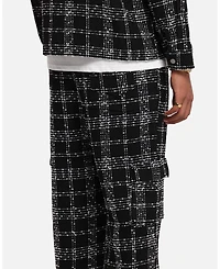 Xxiii Men's Boucle Tweed Plaid Cargo Pants