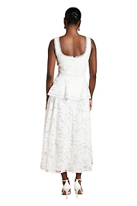 Coast Women's Peplum Hem Button Down Lace Midi Dress