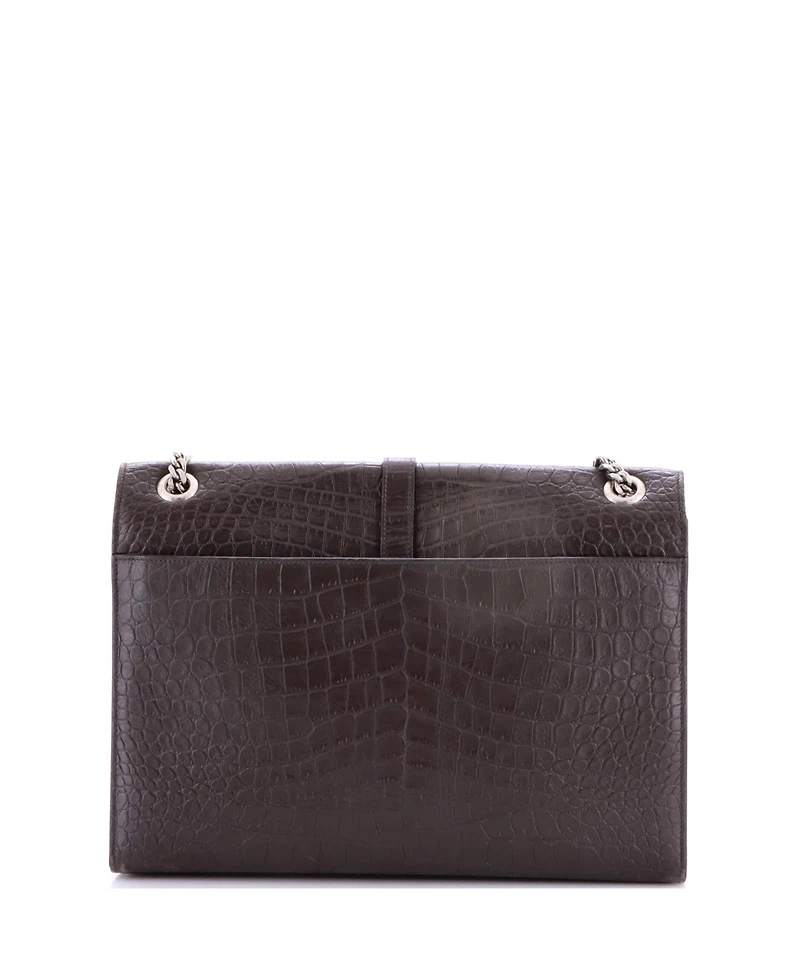 Pre-Owned Saint Laurent Large Classic Monogram Envelope Satchel Embossed Leather