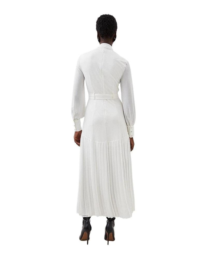 Karen Millen Jersey Ponte Georgette Mix Midi Dress