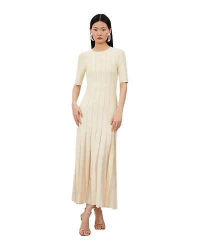 Karen Millen Women's Knit Full Skirt Midi Dress