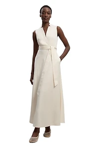 Karen Millen Women's Tailored Linen Wrap Maxi Dress