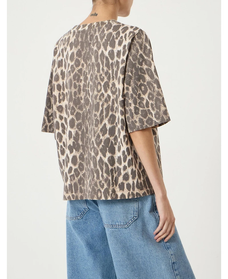 Hush Women's Romina Leopard Print Heavyweight T-shirt